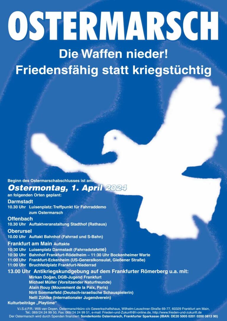 Flyer Ostermarsch Frankfurt 2024
