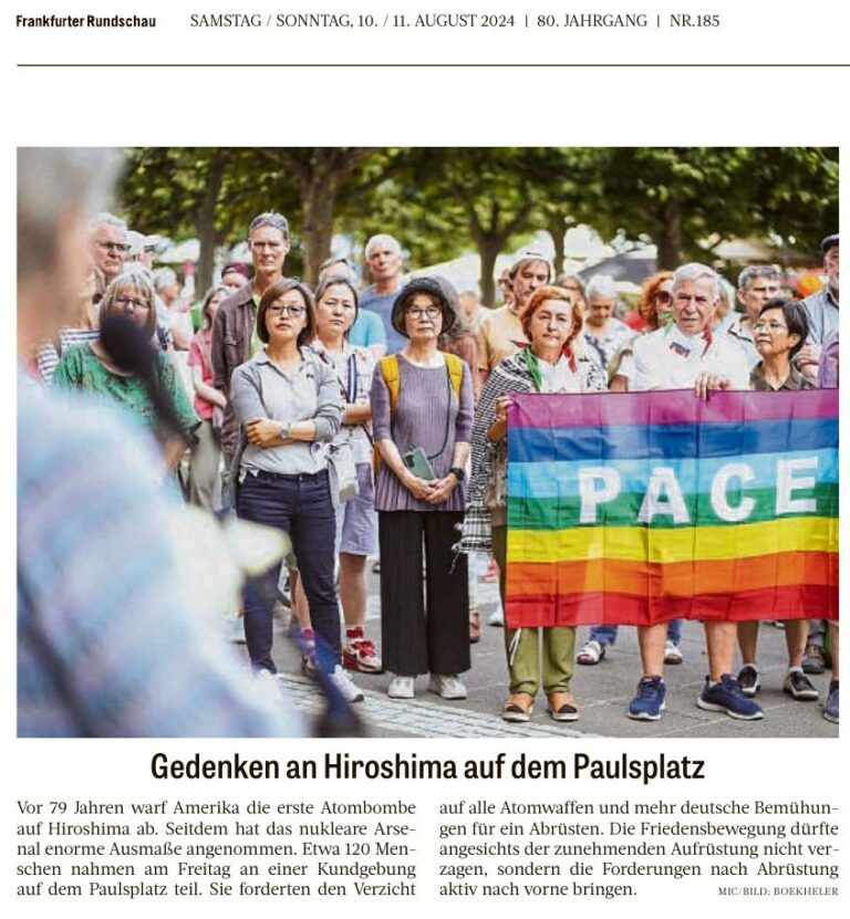 Nagasaki-Gedenktag am 9.8.2024 in Frankfurt