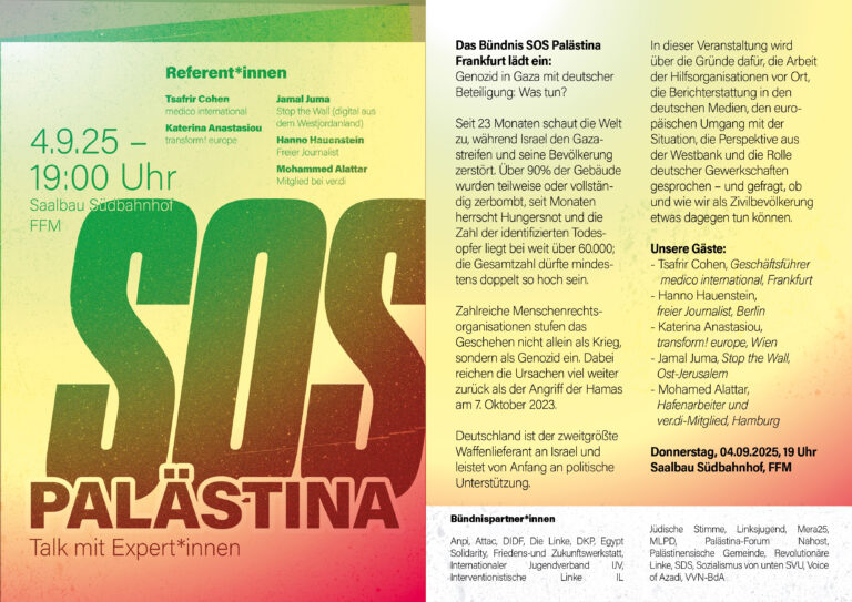 Palästina-Solidarität aktuell: Veranstaltungsverbot