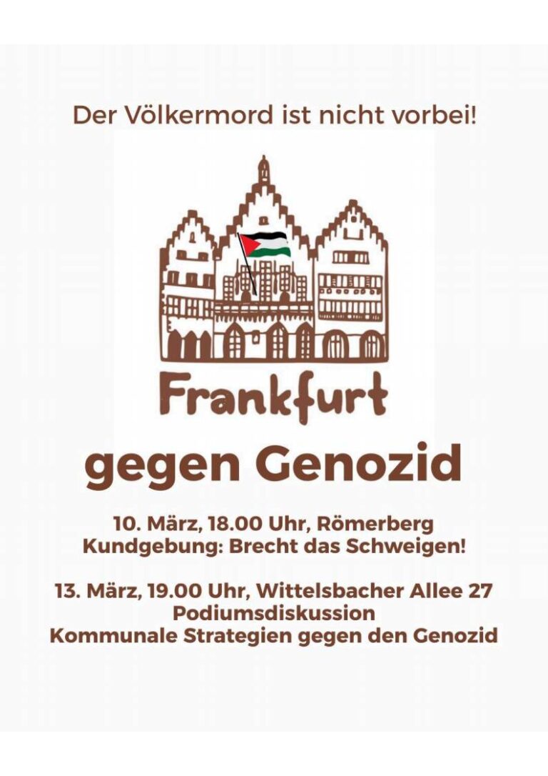 SOS Palästina: Frankfurt gegen Genozid (13.3.)